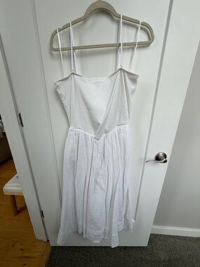 Gap Gauze & Cotton White Spaghetti Strap Sundress